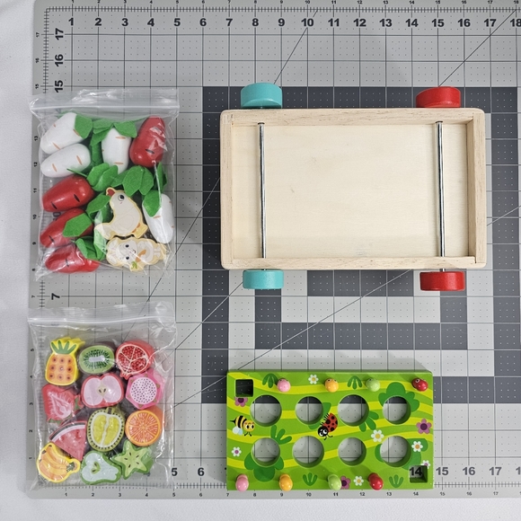 Fruit Harvest Fun Game Car Wooden Toy By Skyfield - Picture 8 of 13